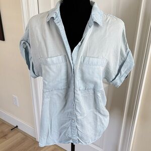 cloth & stone Light Blue Short Sleeve Button-Up Shirt